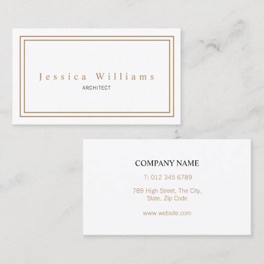 Carte De Visite Simple et élégant (Devant / Derrière)