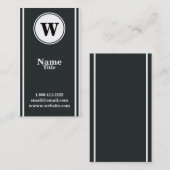 Carte de visite simple et élégant de monogramme (Devant / Derrière)