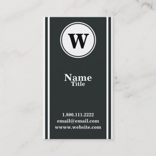 Carte de visite simple et élégant de monogramme (Devant)