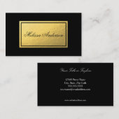 Carte de visite simple et élégant de noir de (Devant / Derrière)