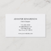 Carte De Visite Simple et élégant marbre blanc motif professionnel (Dos)