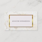 Carte De Visite Simple et élégant marbre blanc motif professionnel (Devant)