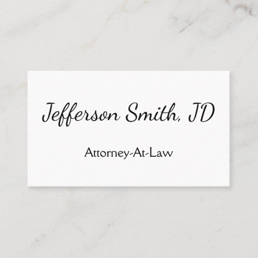 Carte de visite simple et élégante d'avocat (Devant)