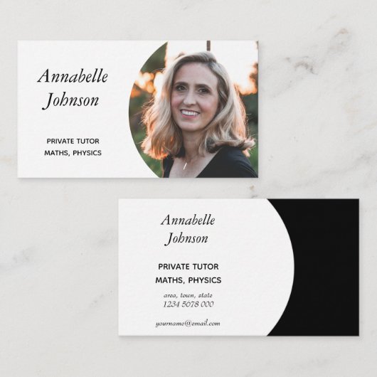 Carte De Visite simple et élégante photo professionnelle (Devant / Derrière)