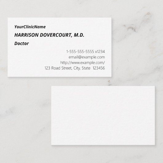 Carte de visite simple et humble (Devant / Derrière)