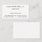 Carte de visite simple et humble (Devant / Derrière)