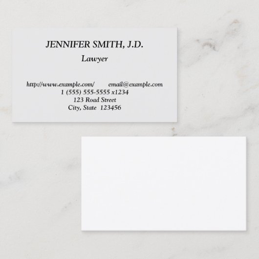 Carte de visite simple et humble de professionnel (Devant / Derrière)