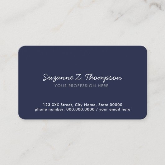 Carte De Visite simple et minimal professionnel fondamental bleu p (Devant)