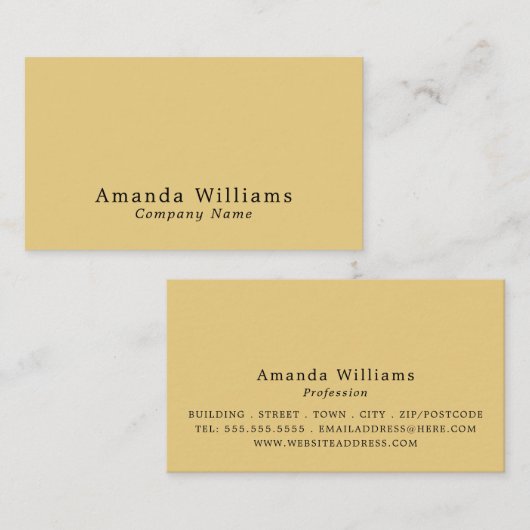 Carte De Visite Simple et minimaliste (Devant / Derrière)