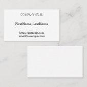 Carte de visite simple et minimaliste (Devant / Derrière)