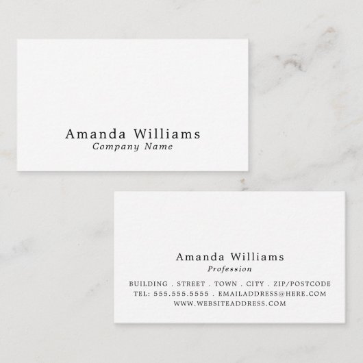 Carte De Visite Simple et minimaliste (Devant / Derrière)