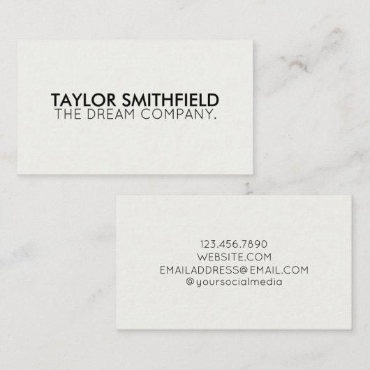 Carte De Visite Simple et moderne (Devant / Derrière)