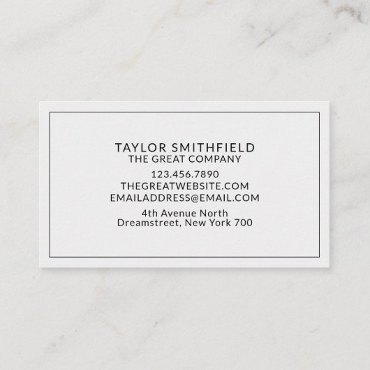 Carte De Visite Simple et moderne (Dos)