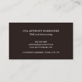 Carte De Visite Simple et moderne (Dos)