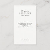 Carte de visite simple et moderne de pavot (Dos)