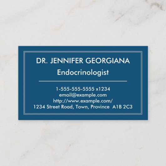 Carte de visite simple et moderne d'endocrinologue (Devant)