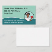 Carte de visite simple et moderne pour infirmière  (Devant / Derrière)