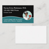 Carte de visite simple et moderne pour infirmière  (Devant / Derrière)