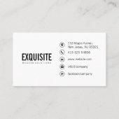 Carte De Visite Simple et professionnel avec icônes (Dos)