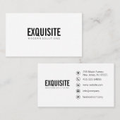 Carte De Visite Simple et professionnel avec icônes (Devant / Derrière)