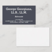 Carte de visite simple et professionnel d'avocat (Devant / Derrière)