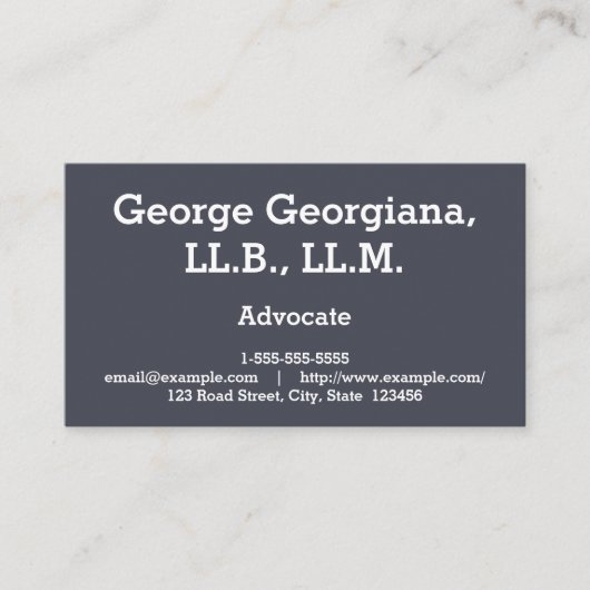 Carte de visite simple et professionnel d'avocat (Devant)