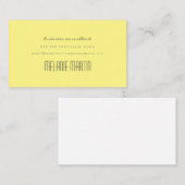 Carte De Visite Simple et propre Jaune clair (Devant / Derrière)