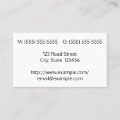 Carte de visite simple et respectueux (Dos)