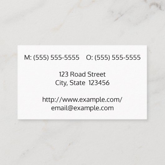 Carte de visite simple et respectueux (Dos)