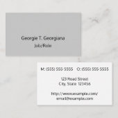 Carte de visite simple et respectueux (Devant / Derrière)