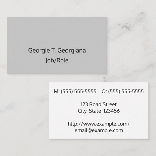 Carte de visite simple et respectueux (Devant / Derrière)