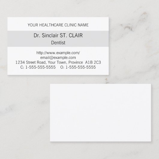 Carte de visite simple et simple (Devant / Derrière)