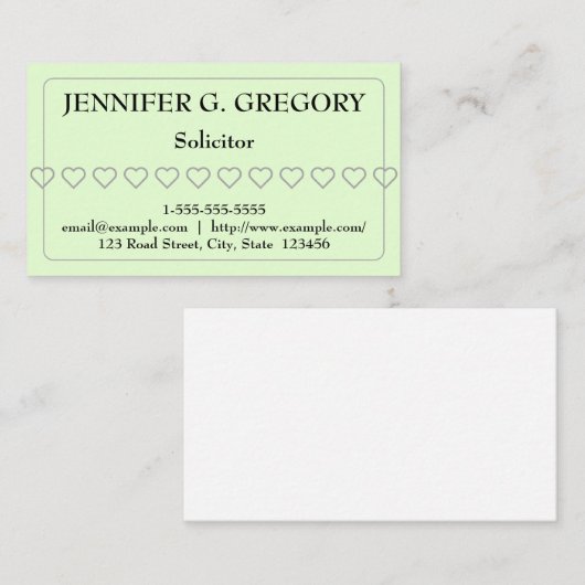 Carte de visite simple et simple d'authentificatio (Devant / Derrière)