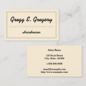 Carte de visite simple et simple de coiffeur (Devant / Derrière)