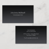 Carte de visite simple et simple de noir de (Devant / Derrière)