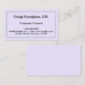 Carte de visite simple et simple des conseils d'en (Devant / Derrière)