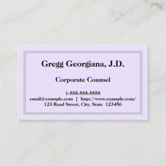 Carte de visite simple et simple des conseils d'en