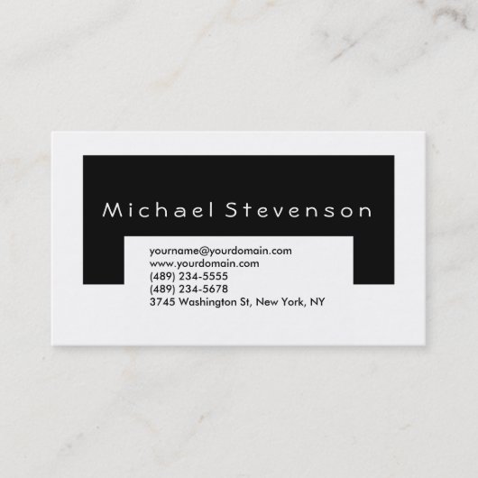 Carte de visite simple et simple noir tendance (Devant)
