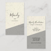 Carte De Visite Simple et tendance / Speckled (gris) (Devant / Derrière)