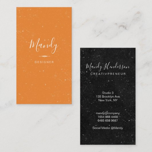 Carte De Visite Simple et tendance / Speckled (orange) (Devant / Derrière)