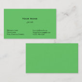carte de visite simple et verte. (Devant / Derrière)