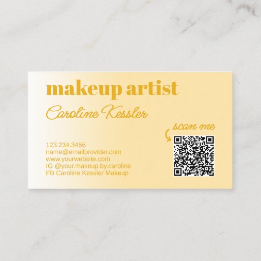 Carte De Visite Simple Été Toscane Soleil Jaune Blanc Calligraphie (Dos)