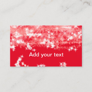 Carte De Visite Simple étoiles scintillantes en paillettes rouges