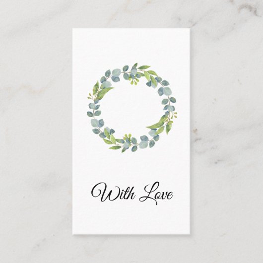 Carte De Visite Simple Eucalyptus Wreath Wedding Card - Blank (Devant)
