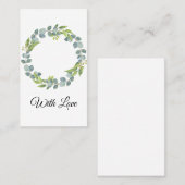 Carte De Visite Simple Eucalyptus Wreath Wedding Card - Blank (Devant / Derrière)
