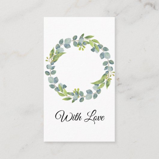 Carte De Visite Simple Eucalyptus Wreath Wedding Card - Blank (Devant)