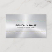Carte De Visite Simple Faux brillant métal argent or (Devant)