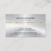 Carte De Visite Simple Faux brillant métal argent or (Dos)