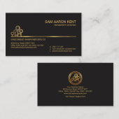 Carte De Visite Simple Faux Gold Line Main-d'oeuvre Motif Consulta (Devant / Derrière)