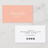 Carte De Visite Simple feminine Pêche Corail Beauté (Devant / Derrière)